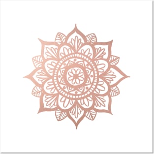 Rose Gold Mandala Posters and Art